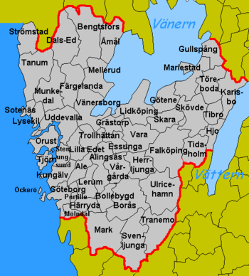 Västra Götaland läns karta